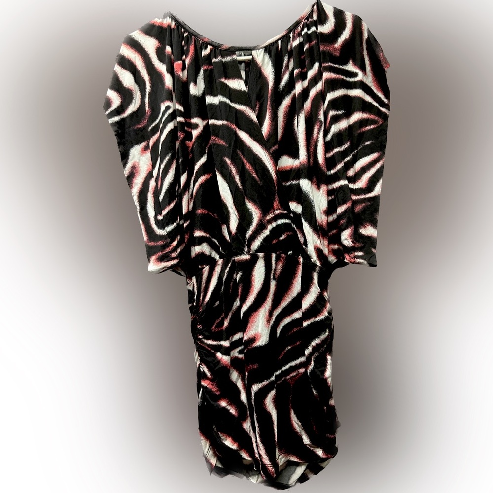 BeBe Zebra Print Black and Pink Party dress